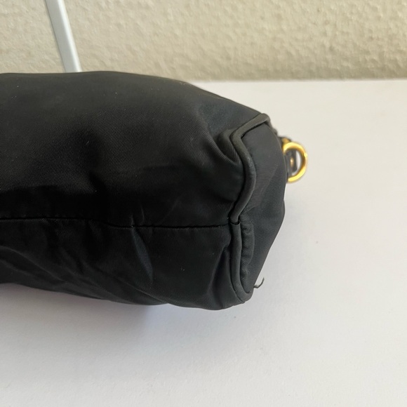 Prada Black Nylon Shoulder Bag with Gold Accents - Picture 9 of 15